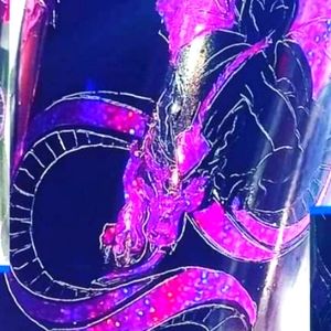 beautiful vector-ized dragon with holographic, glitter vinyl applied